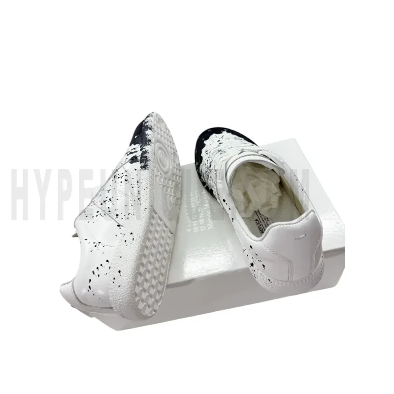 The inside of the black shoes
