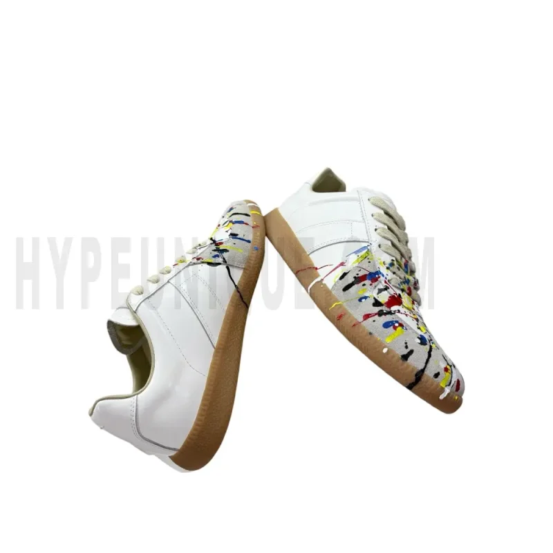 The side of the black shoes