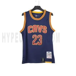 Men's Cleveland Cavaliers LeBron James Mitchell & Ness Navy 2015/16 Hardwood Classics Authentic Jersey