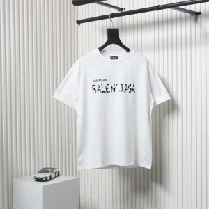 Mottled Letter Flocking Print T-Shirt