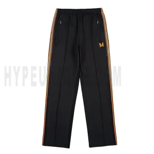Needle Track Embroidered Butterfly Black Pants