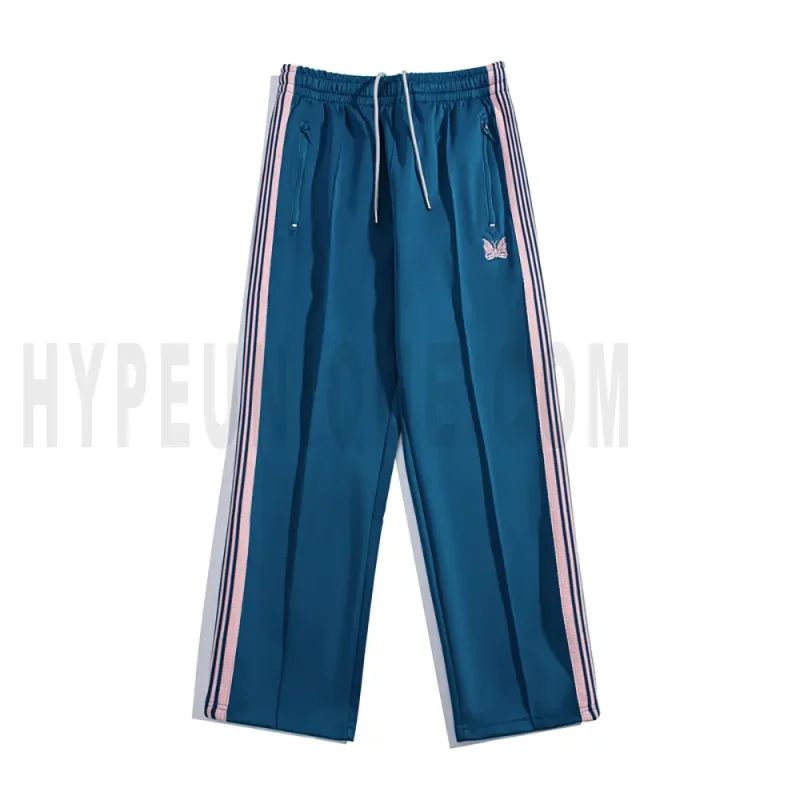 The front of the dark blue pants