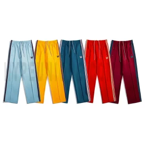 Needles Butterfly Embroidered Stripe Sweatpants.