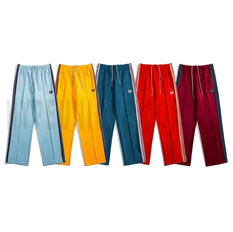 Needles Butterfly Embroidered Stripe Sweatpants.