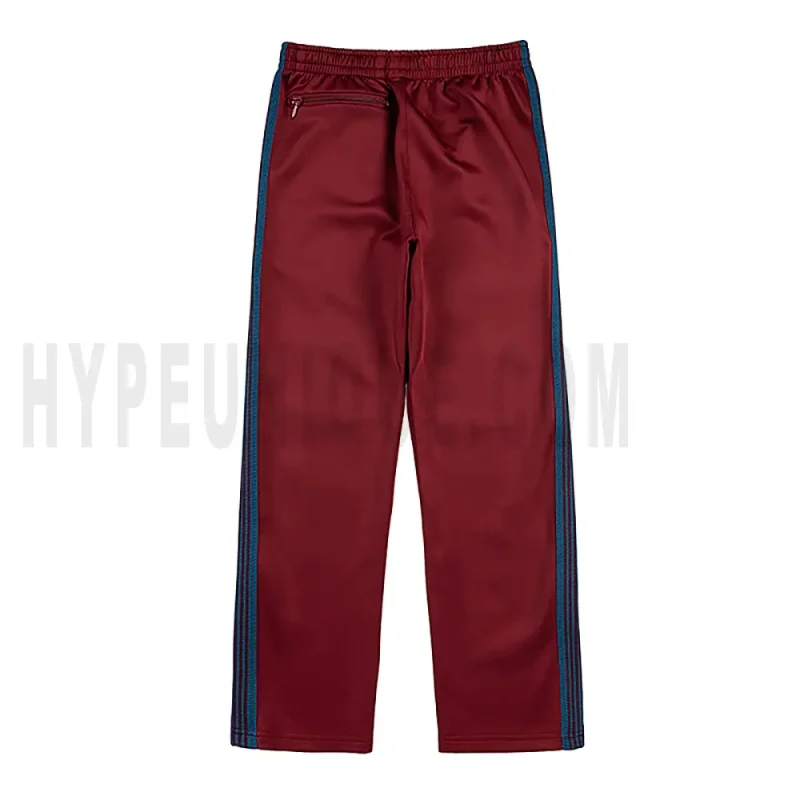 The back of the dark red pants