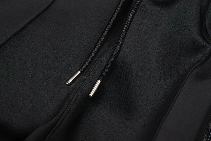 Black drawstring design.