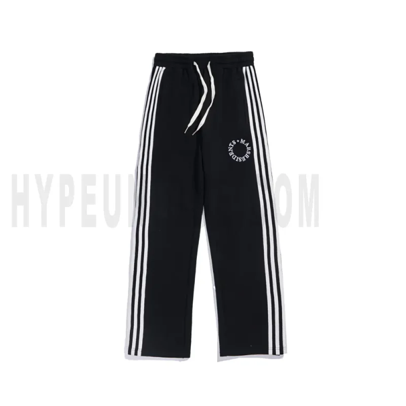 The front of the black pants