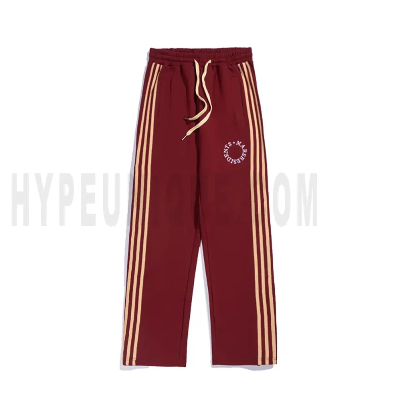 The front of the red pants