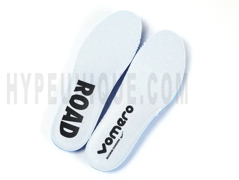 The white insole of the Nike Vomero 18 'Dusty Olive' Road Running Shoes.
