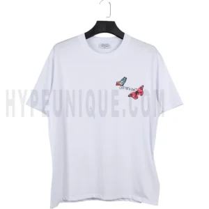 Off-White Cotton Butterfly Logo T-Shirt