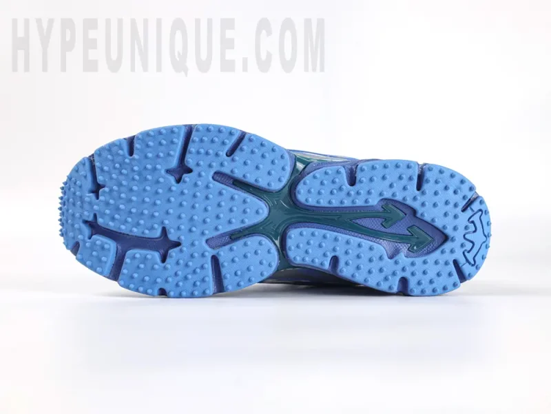 the blue outsole