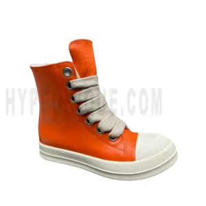 R1ck 0wens DRKSHDW Fogachine Leather Megalace High 'Orange Milk'