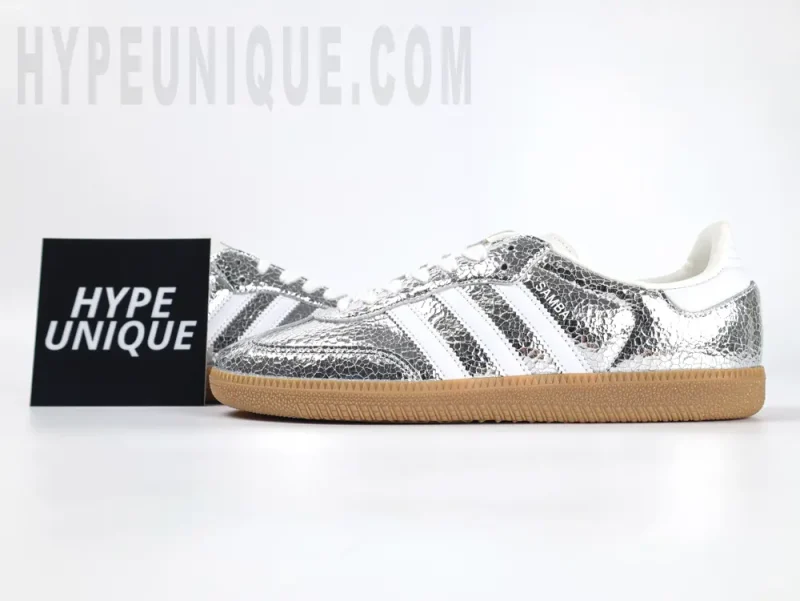 Samba OG Silver Metallic Cracked Leather (Women's)