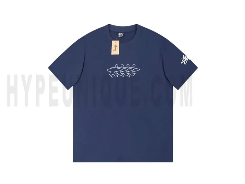 The front of the blue clothes