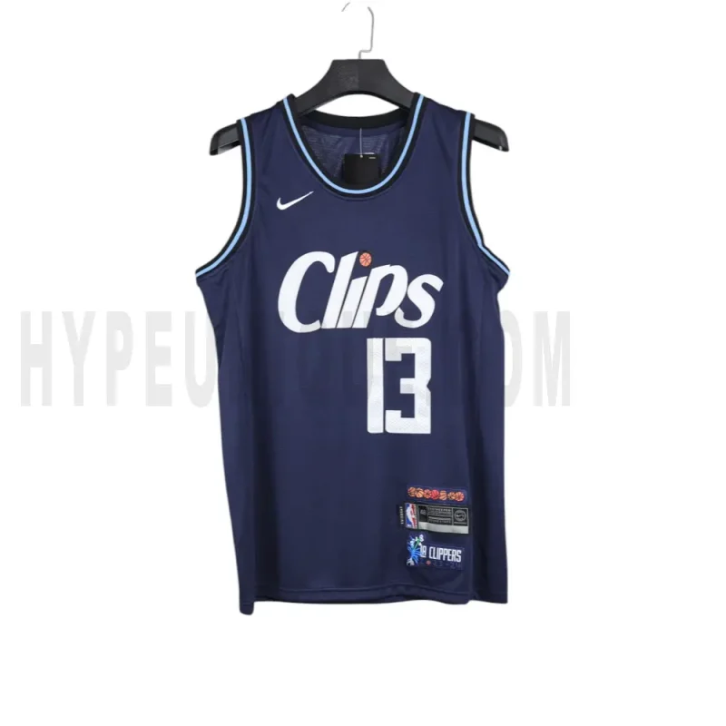 Youth Fanatics Paul George Navy LA Clippers Fast Break Jersey - City Edition
