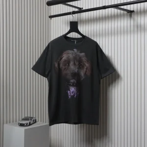 Acne Dog Print Logo T-Shirt