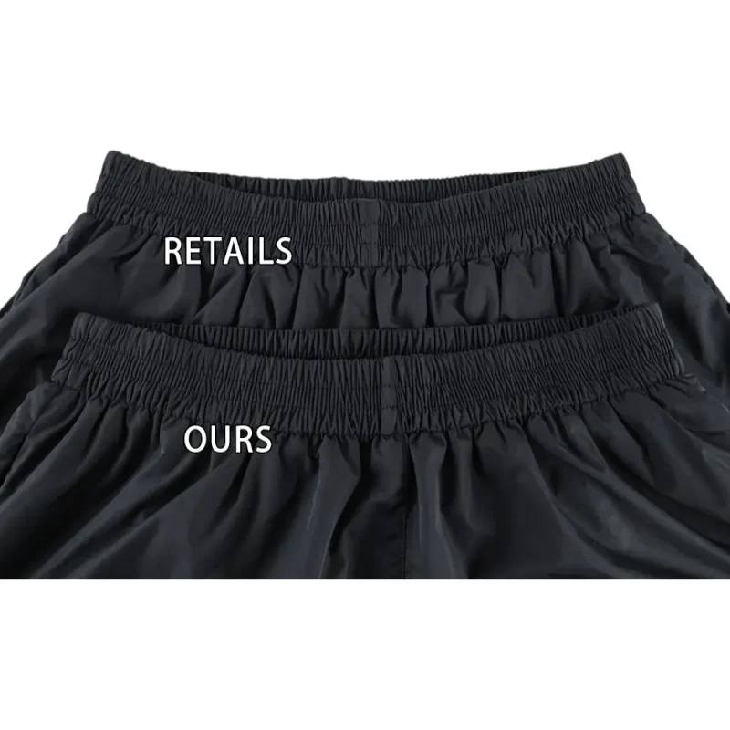 Elastic waistband comparison image of shorts