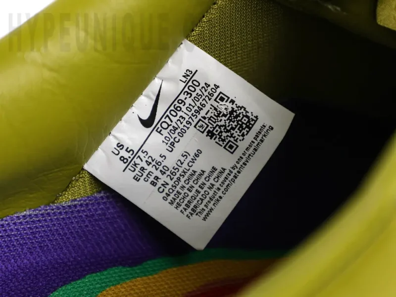 the size label
