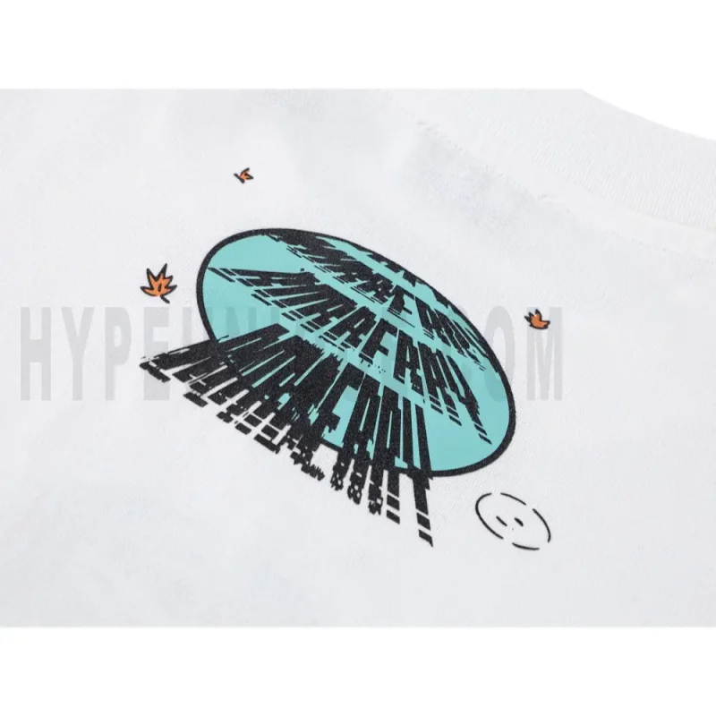 Printed graphic on the back of the garment