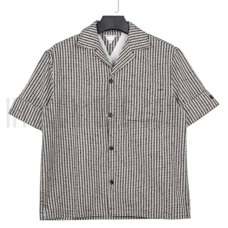 Check-Print Camp-Collar Woven-Blend-Shirt