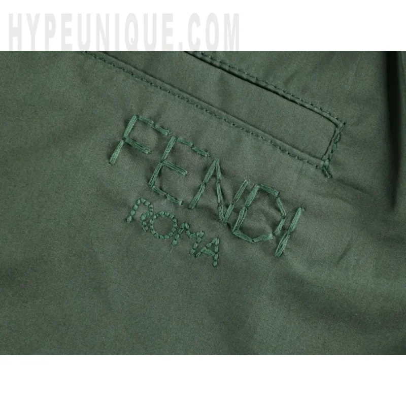Embroidered graphic on the front of the shorts