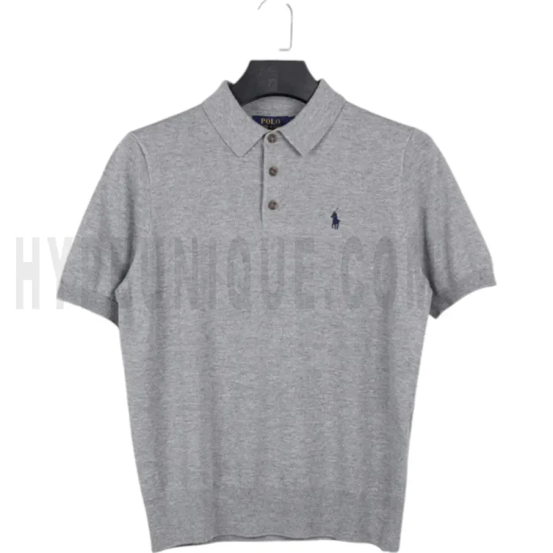 Cotton Polo-Collar Sweater Shirt