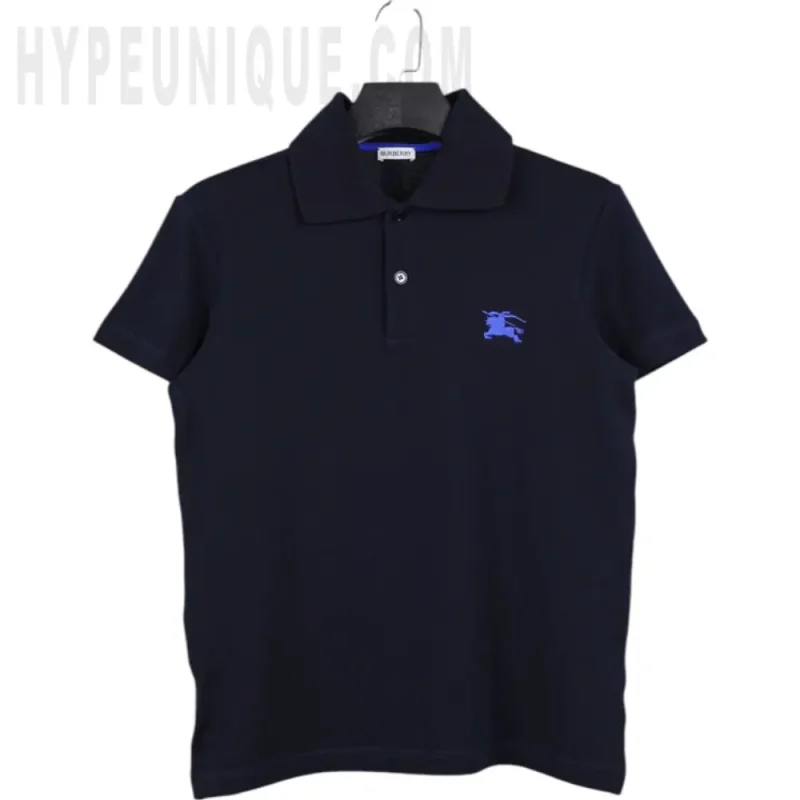 Cotton Polo Shirt In Navy
