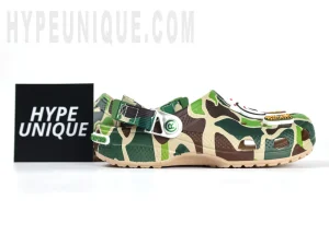 Cr0cs Classic Clog A Bathing Ape ABC Camo Green