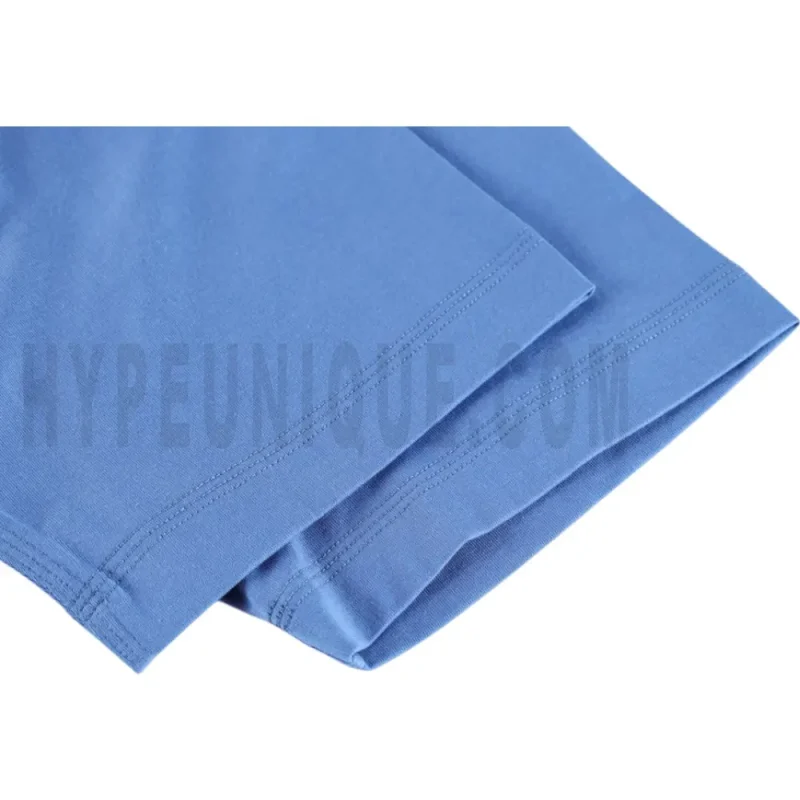 The sleeves of the blue clothes