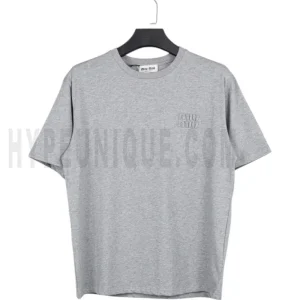 Heather Grey Embroidered Logo T-Shirt