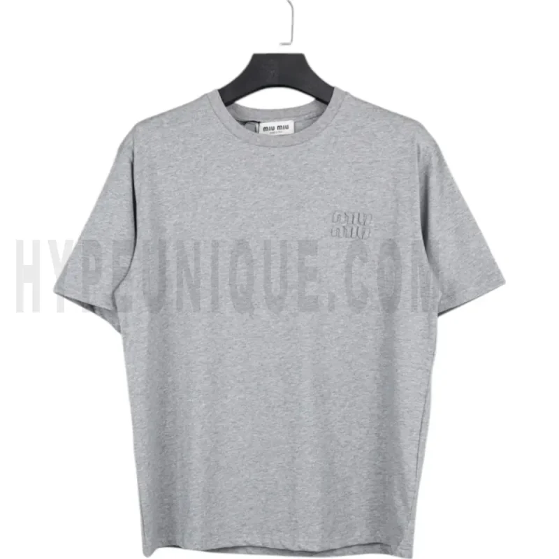 Heather Grey Embroidered Logo T-Shirt