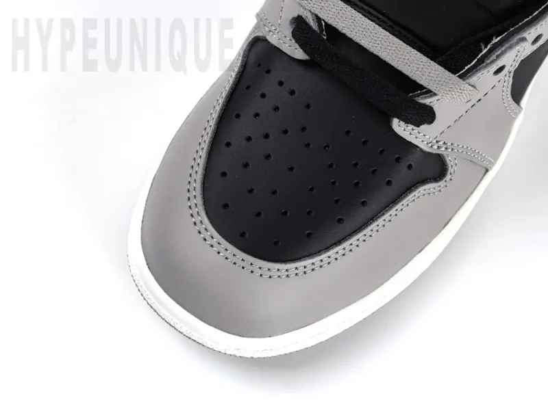 the grey and black toe box