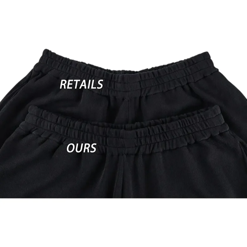 Elastic waistband comparison image of shorts
