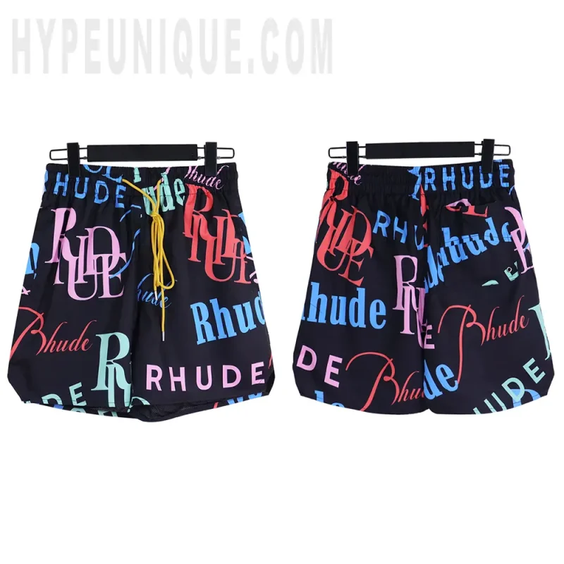 Rhude Mash Up Logo Swim Trunks