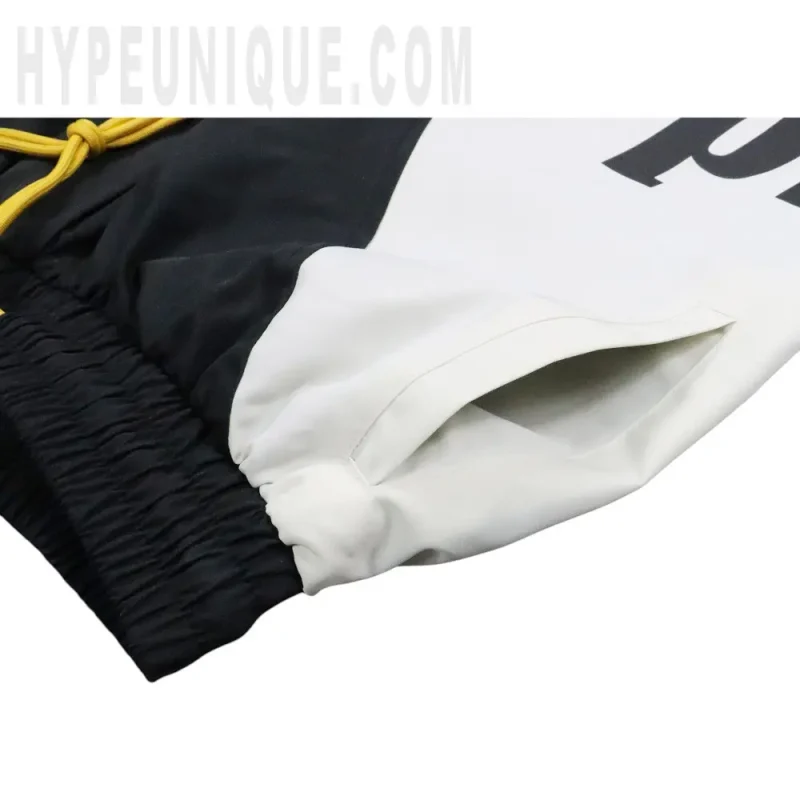 Pocket detail of the shorts.