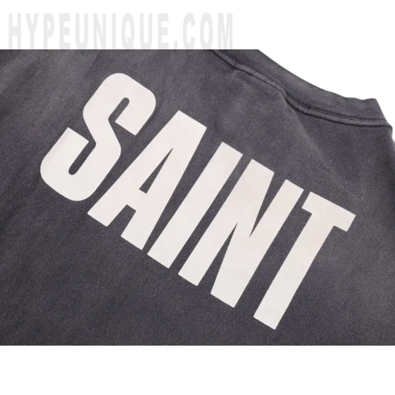 Printed graphic on the back of the garment