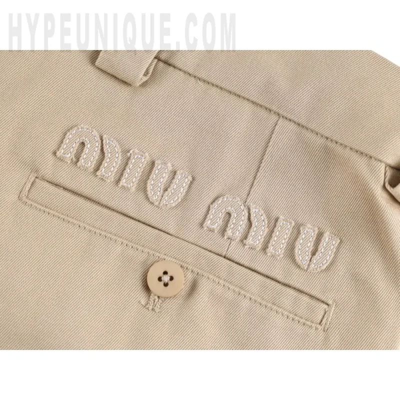 Embroidered graphic on the front of the shorts