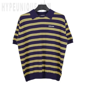 Striped Cashmere And Silk Polo Sweater Shirt