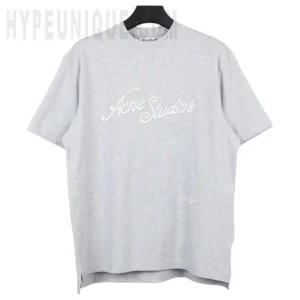 Acne Logo T-shirt-Relaxed Fit (Gray)