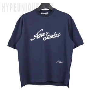 Acne Studios Blue 3D Embroidery Casual T-Shirt