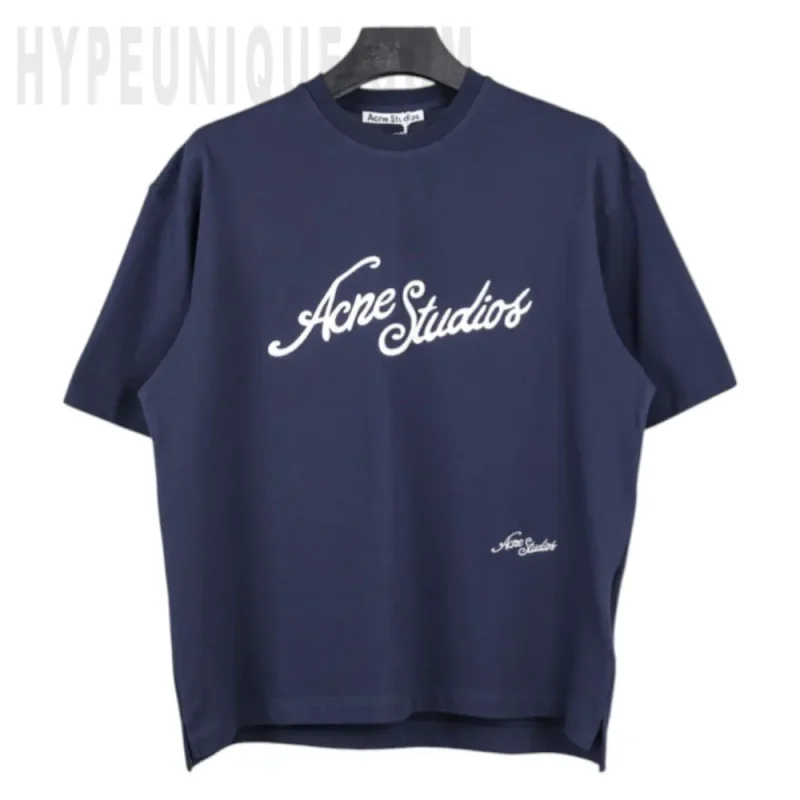 Acne Studios Blue 3D Embroidery Casual T-Shirt