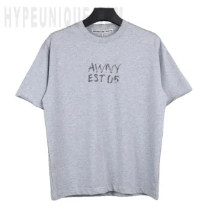 Alexander Wang Gray Logo-Print T-shirt