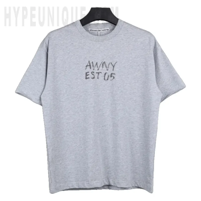 Alexander Wang Gray Logo-Print T-shirt