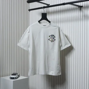 Hand-Painted Logo Printed T-Shirt
