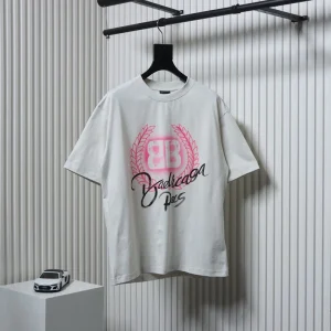 Hand-Painted Wheat Ear Logo Printed T-Shirt