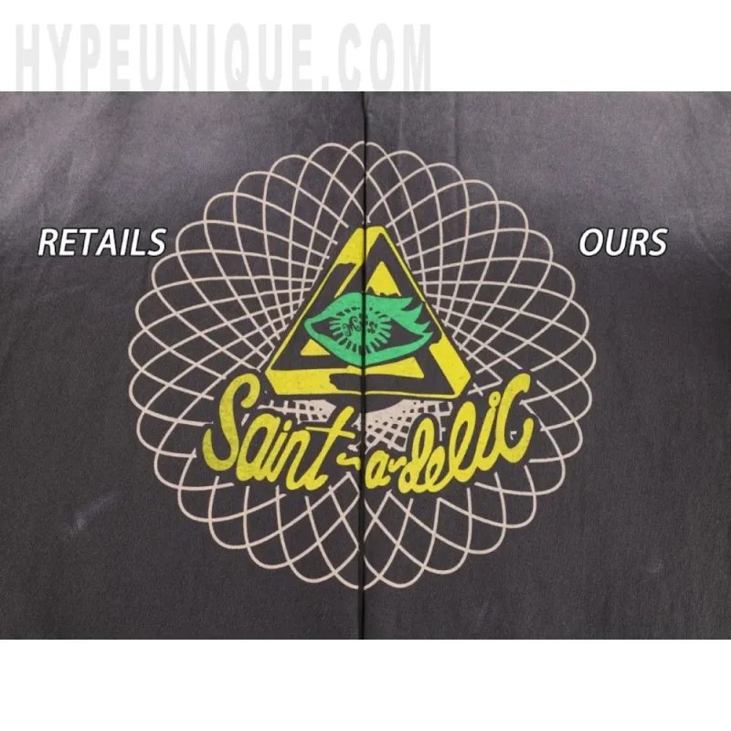 Printed graphic on the back of the garment