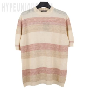 Striped Mock Neck T-Shirt
