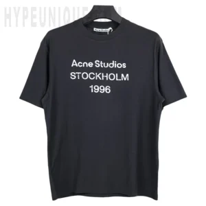 Acne Logo Logo T-Shirt 'Faded Black
