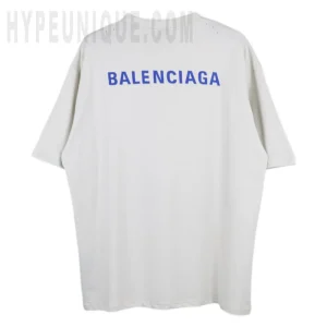 Balenc1@ga Back T-shirt Medium Fit in Dirty White/blue