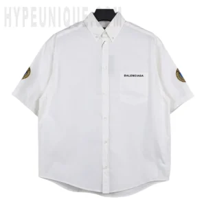 Embroidered-Badge Short-Sleeve Shirt